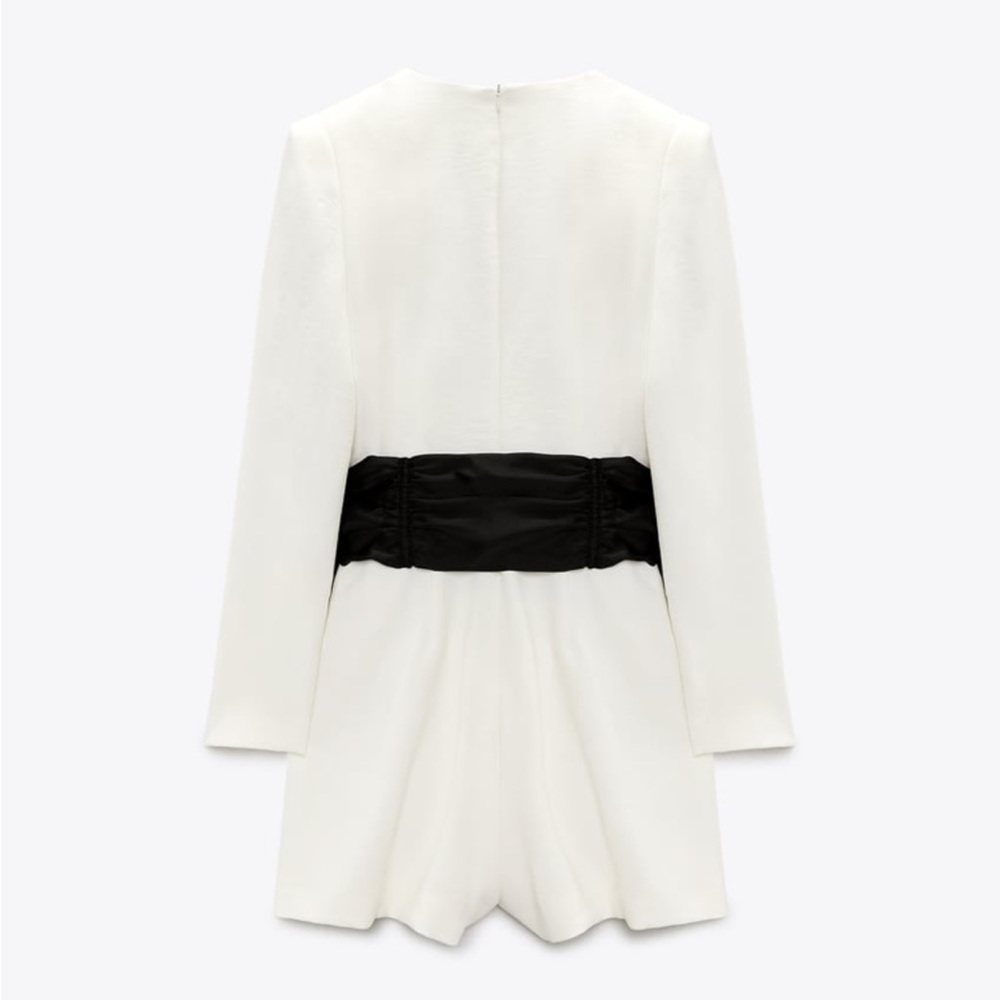 ZARA CONTRAST BOW JUMPSUIT - Picture 8 of 14